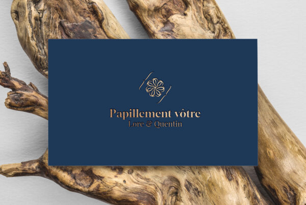 carte de visite or et bleu